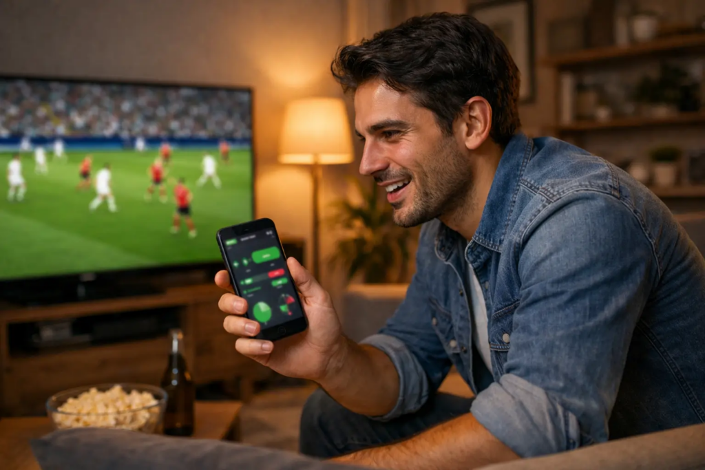 Schermo con diverse opzioni di scommessa su una partita di Serie A