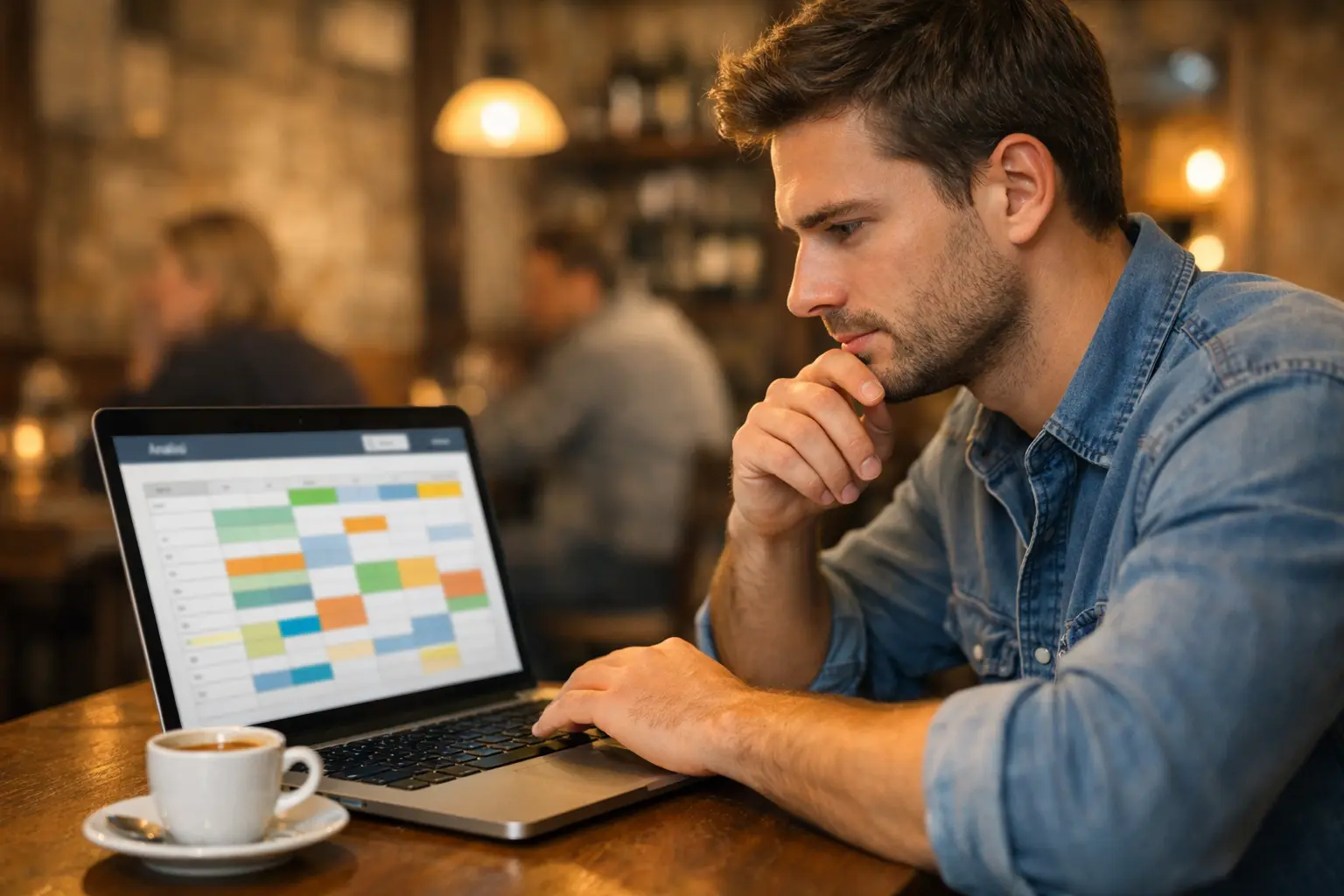 Scommettitore esperto che analizza probabilità su laptop